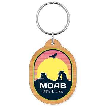 Moab Sunset Bamboo Keychain
