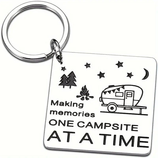 Making Memories One Campsite at a Time Metal Keychain