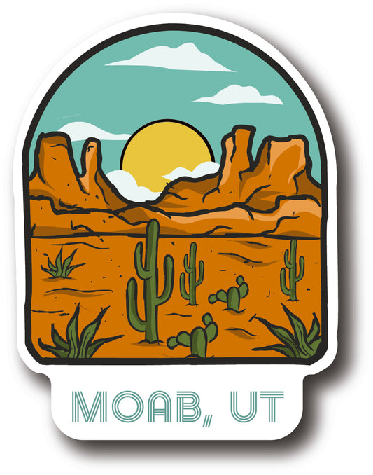 Moab, UT Desert Scene Sticker