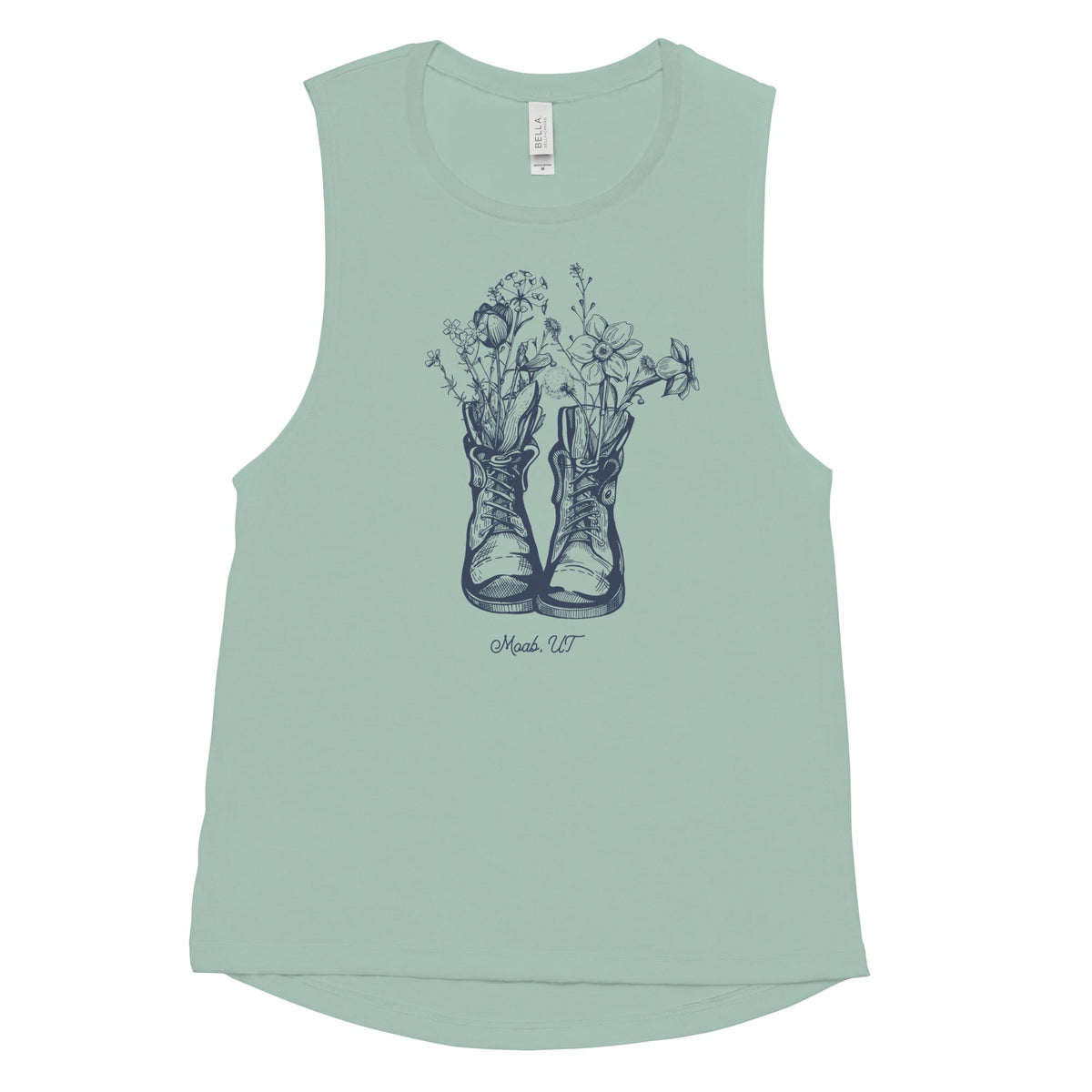 Hiking Boot Flowers Moab, UT Ladies' Yoga Tank